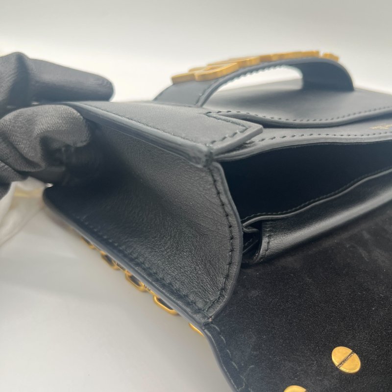 Dior 迪奧 J’adior 黑色 小牛皮 金釦 翻蓋 肩背包 斜背包-16