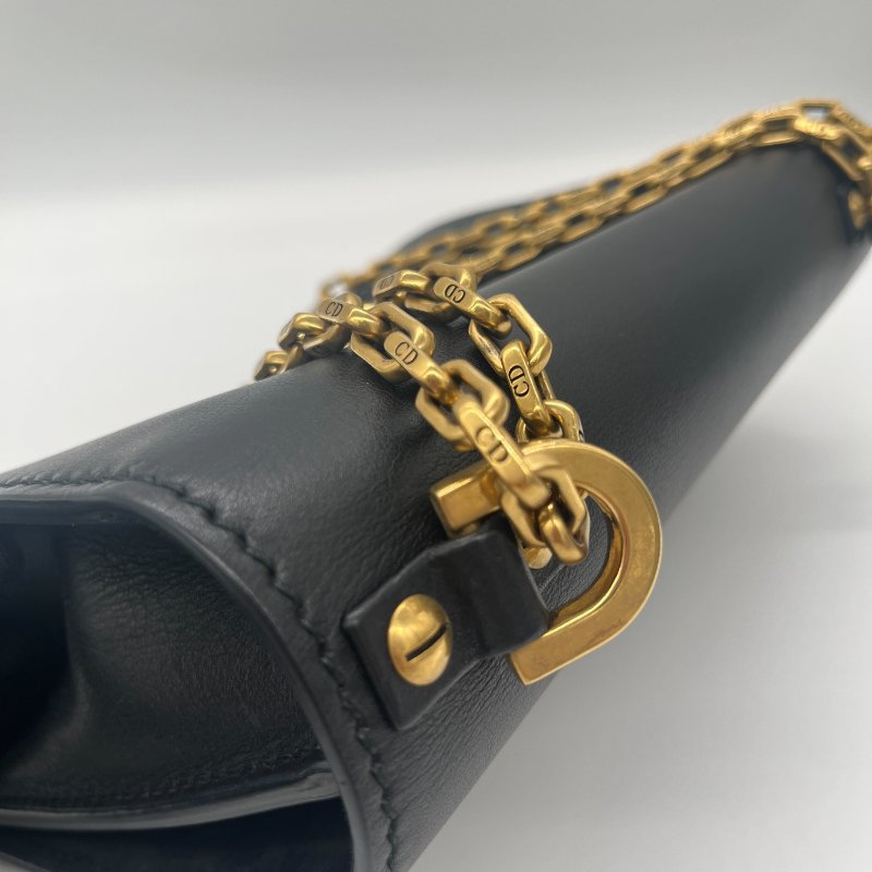 Dior 迪奧 J’adior 黑色 小牛皮 金釦 翻蓋 肩背包 斜背包-18