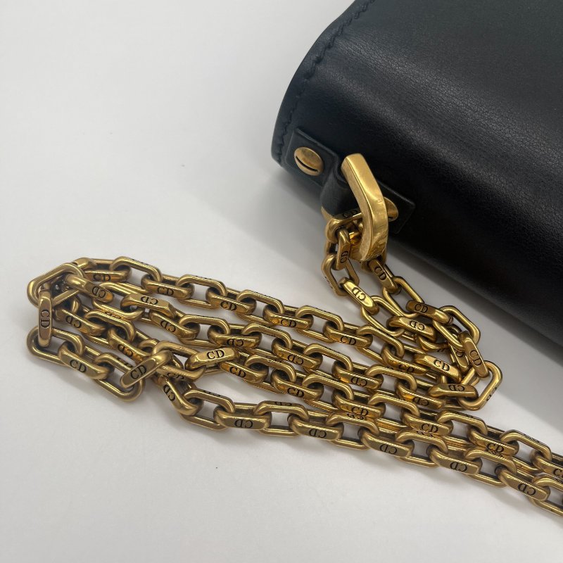 Dior 迪奧 J’adior 黑色 小牛皮 金釦 翻蓋 肩背包 斜背包-20