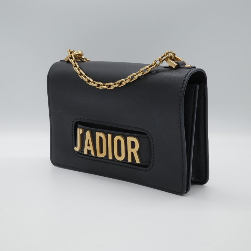 Dior 迪奧 J’adior 黑色 小牛皮 金釦 翻蓋 肩背包 斜背包-1