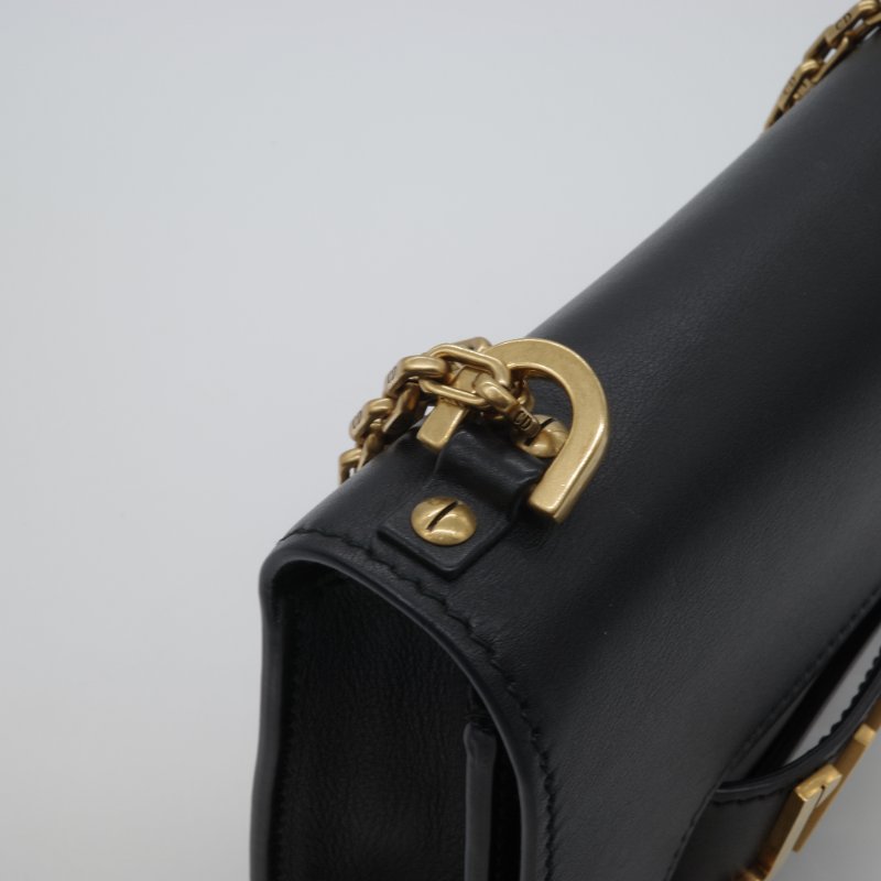 Dior 迪奧 J’adior 黑色 小牛皮 金釦 翻蓋 肩背包 斜背包-8