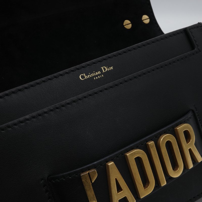 Dior 迪奧 J’adior 黑色 小牛皮 金釦 翻蓋 肩背包 斜背包-9