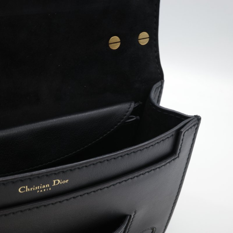 Dior 迪奧 J’adior 黑色 小牛皮 金釦 翻蓋 肩背包 斜背包-10
