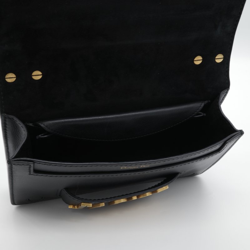 Dior 迪奧 J’adior 黑色 小牛皮 金釦 翻蓋 肩背包 斜背包-11