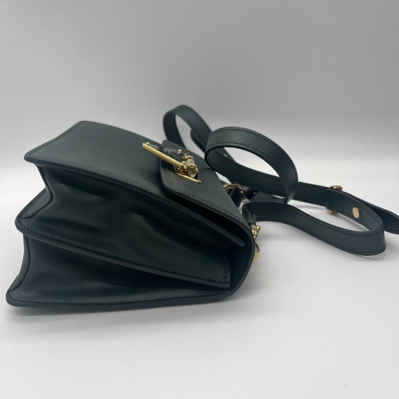 Prada 普拉達Saffiano Symbole Bag 森林綠 十字紋 牛皮 側背包 斜掛包 手提包 肩背包-3