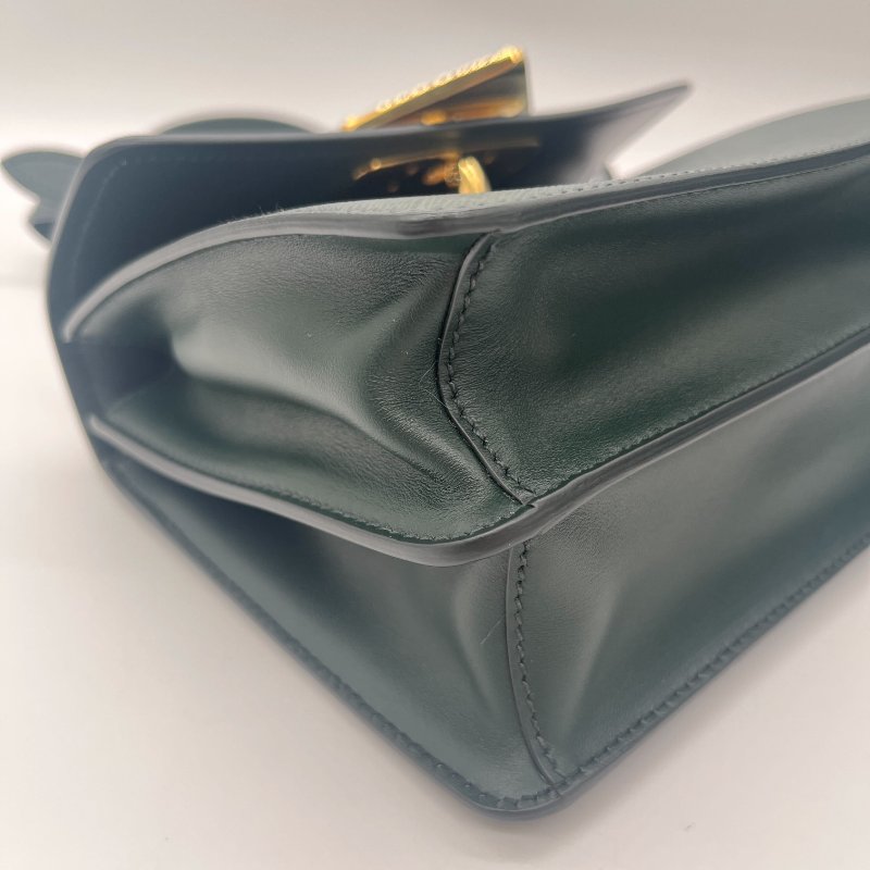 Prada 普拉達Saffiano Symbole Bag 森林綠 十字紋 牛皮 側背包 斜掛包 手提包 肩背包-10