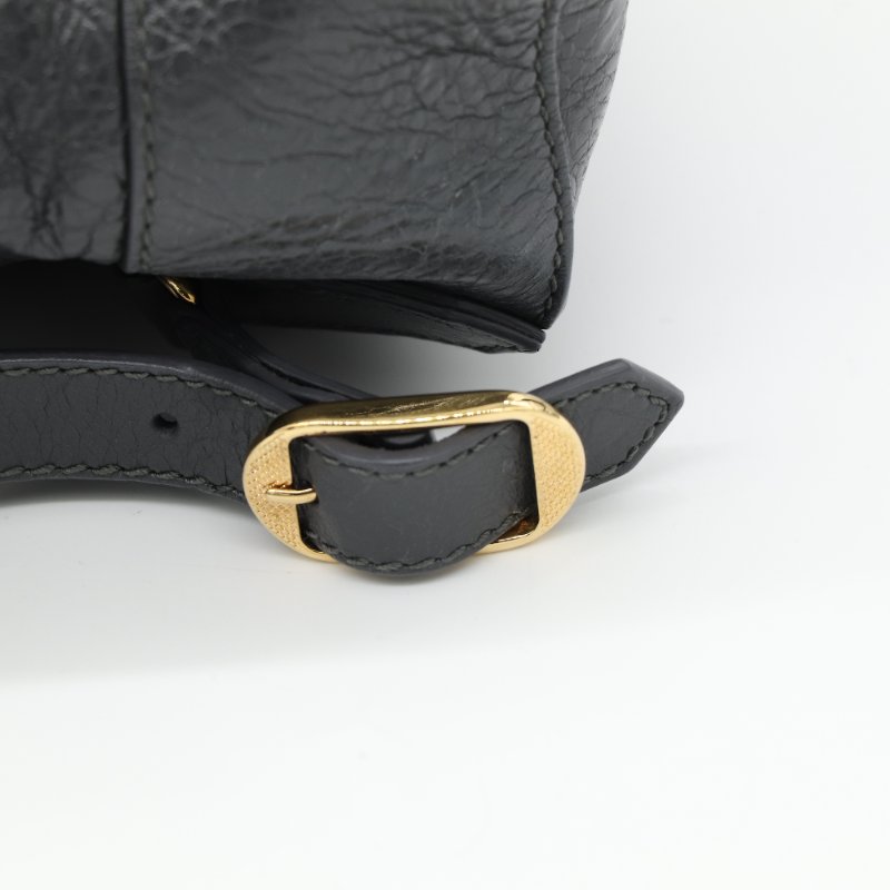 Balenciaga 巴黎世家 黑色 牛皮 銀扣 後背包-3