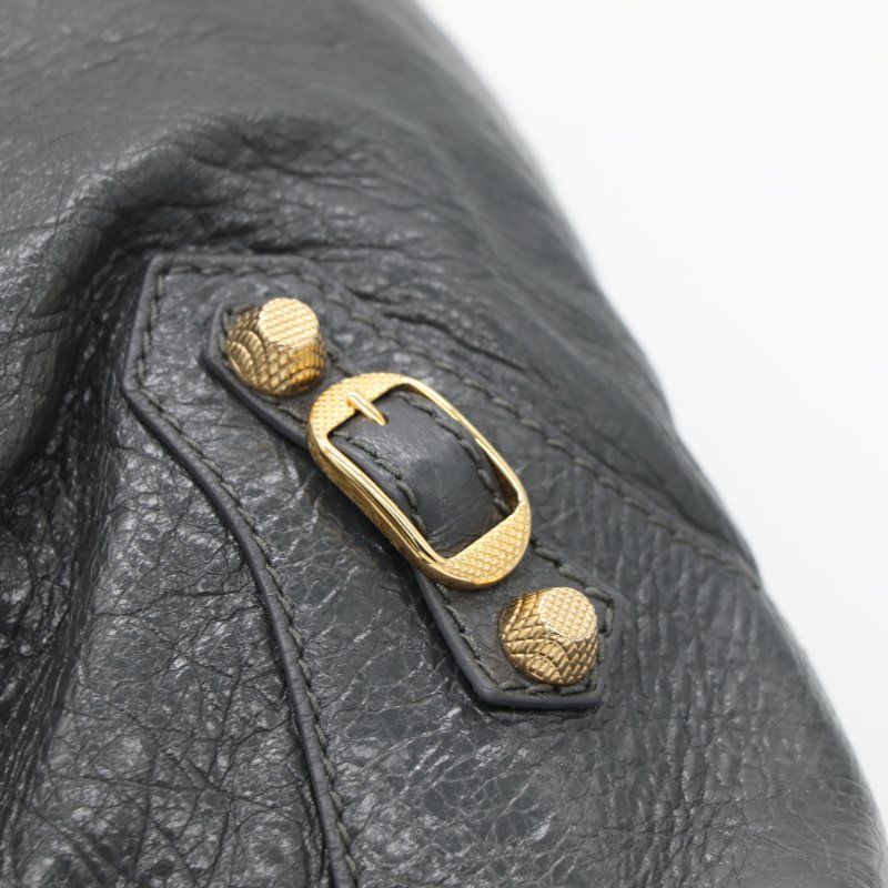 Balenciaga 巴黎世家 黑色 牛皮 銀扣 後背包-5