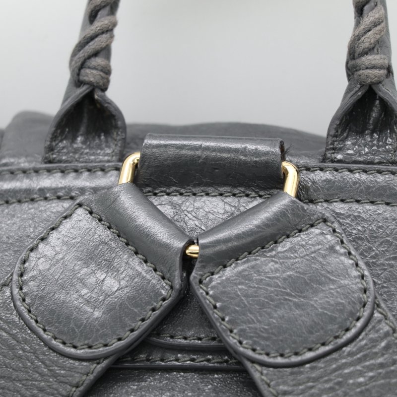 Balenciaga 巴黎世家 黑色 牛皮 銀扣 後背包-7