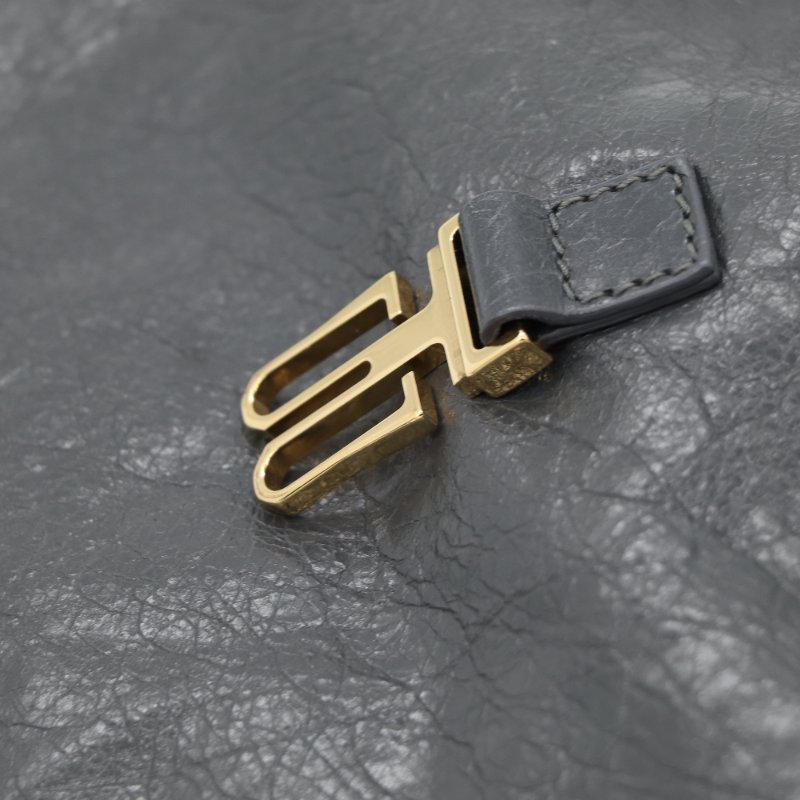 Balenciaga 巴黎世家 黑色 牛皮 銀扣 後背包-11