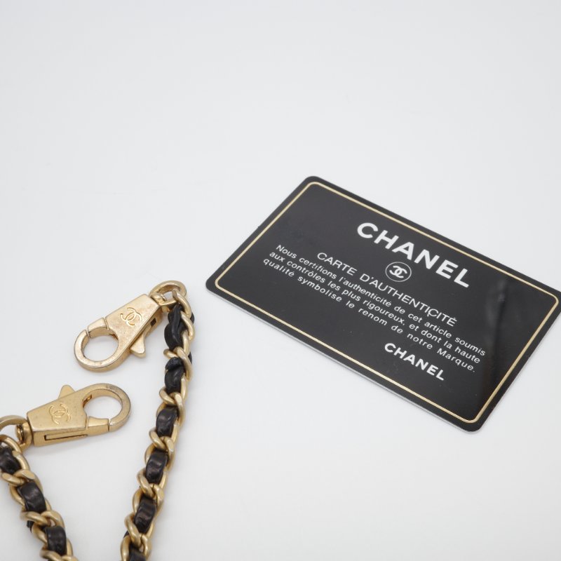 Chanel 香奈兒 Medium Coco  黑色 人字紋 牛皮 金釦 鍊條包 手提包-14