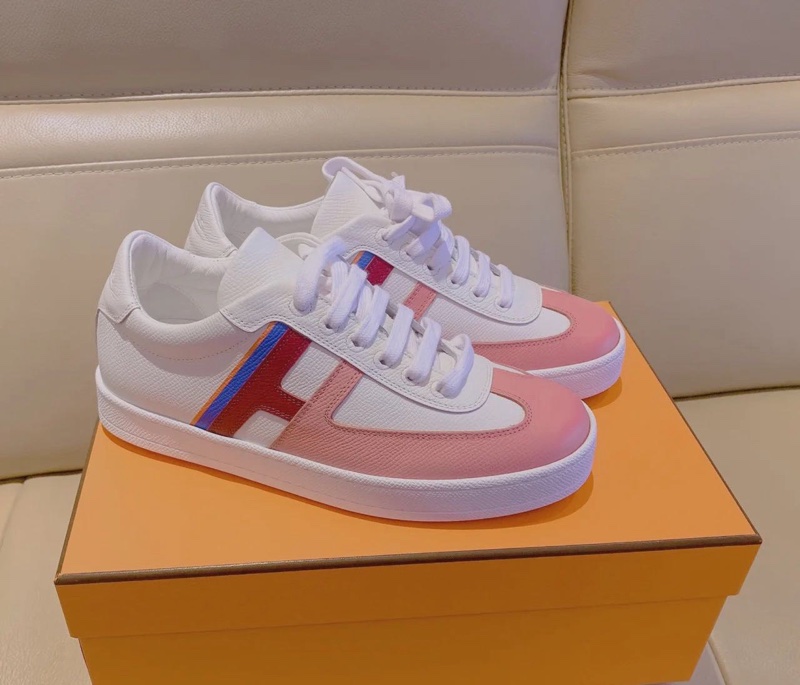 全新未使用過 愛馬仕 粉色低幫小板鞋平底鞋運動鞋 36.5碼-0