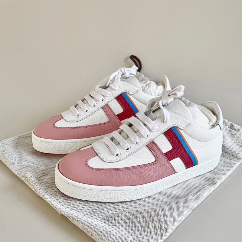 全新未使用過 愛馬仕 粉色低幫小板鞋平底鞋運動鞋 36.5碼-1