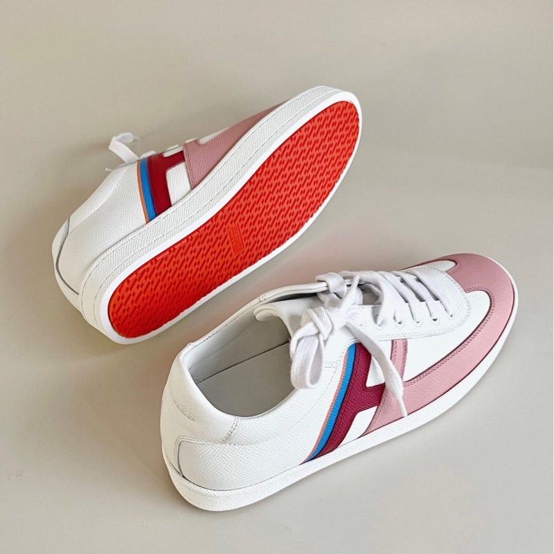 全新未使用過 愛馬仕 粉色低幫小板鞋平底鞋運動鞋 36.5碼-3