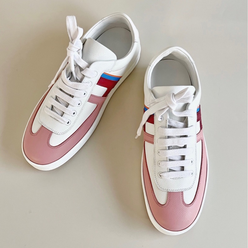 全新未使用過 愛馬仕 粉色低幫小板鞋平底鞋運動鞋 36.5碼-4