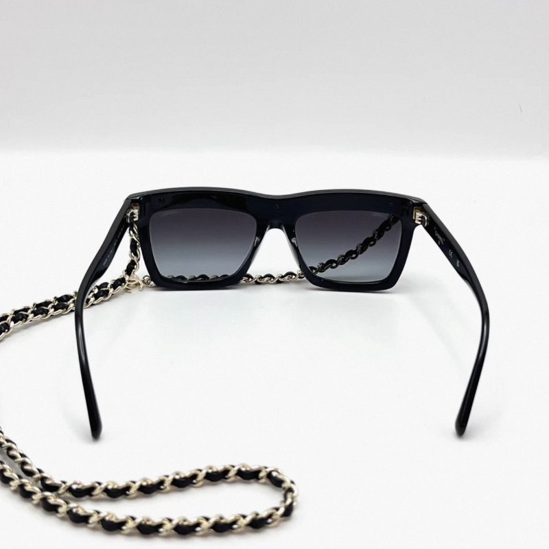 CHANEL 24s新款鍊條鏡框墨鏡 全新閒置配件齊全-1