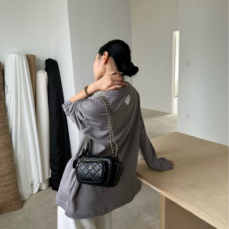 #大全配🈶購證 #全新帶膜 香奈兒24k相機包 芯片款🉑斜挎/肩背-2