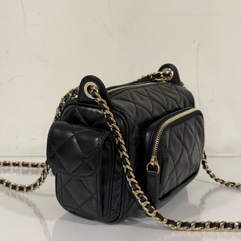 #大全配🈶購證 #全新帶膜 香奈兒24k相機包 芯片款🉑斜挎/肩背-11