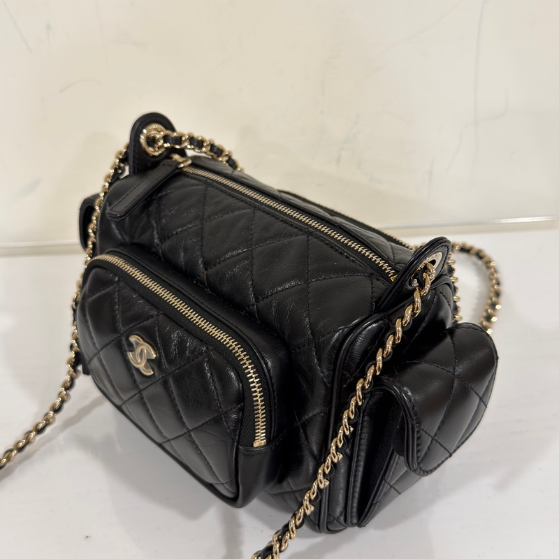 #大全配🈶購證 #全新帶膜 香奈兒24k相機包 芯片款🉑斜挎/肩背-16