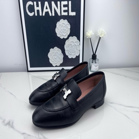 97新hermes爱马仕 大H扣乐福鞋 36.5码