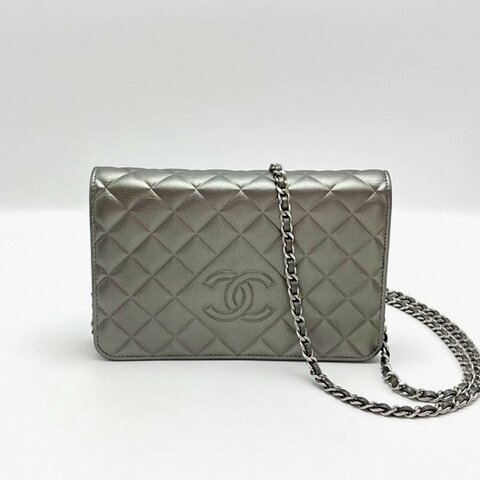 CHANEL 銀扣woc鍊條包19*12*4 98新配件塵袋