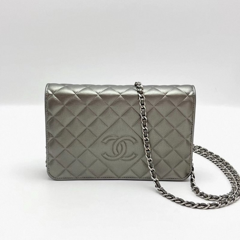 CHANEL 銀扣woc鍊條包19*12*4 98新配件塵袋-0