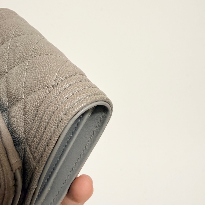 Chanel 大象灰 三折短夾-4