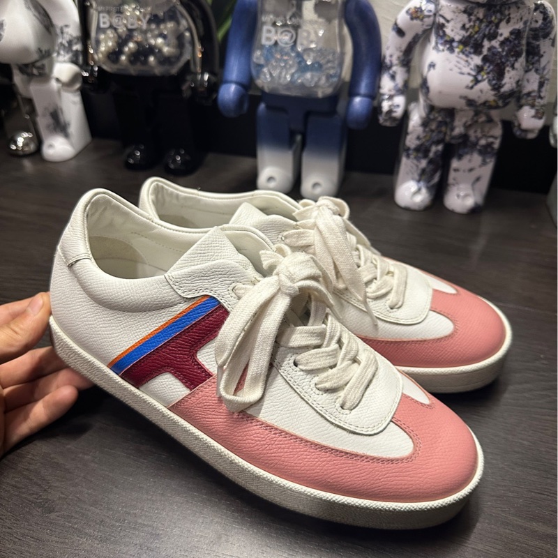 97新 Hermes愛馬仕 Boomerang粉白色運動鞋36碼-0