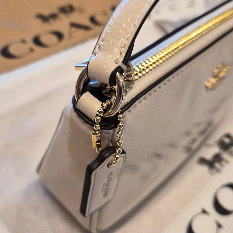 Coach 白色麻將手拿包-4