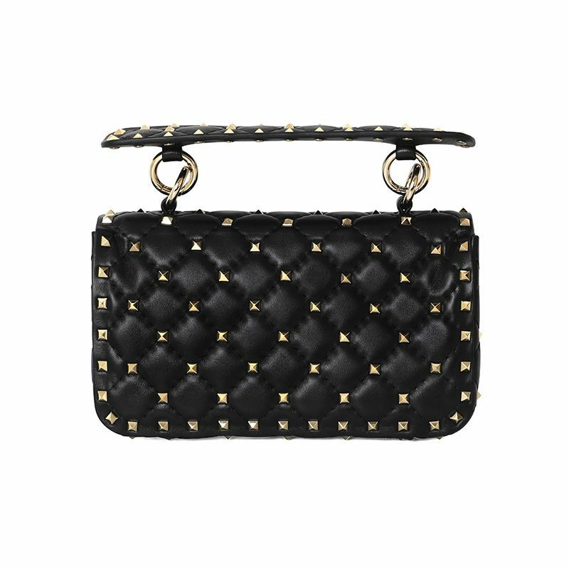 VALENTINO 鉚釘絎縫小鏈條單肩包 (B0123 NAP 0NO)-4