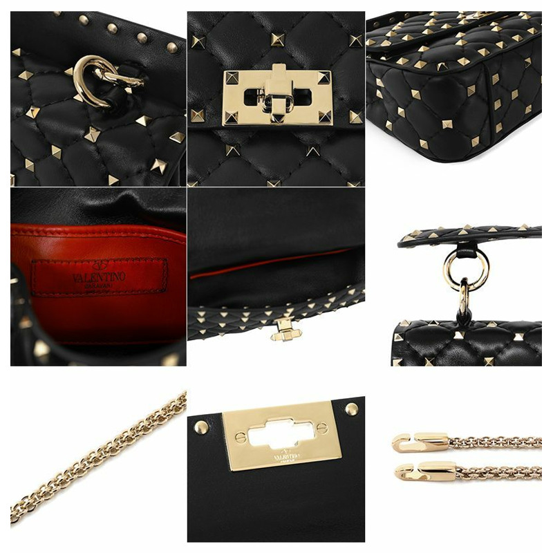 VALENTINO 鉚釘絎縫小鏈條單肩包 (B0123 NAP 0NO)-6