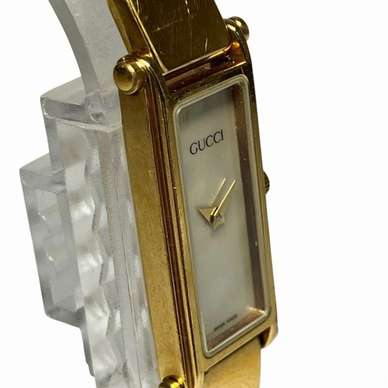 Gucci 1500 石英貝殼錶盤手鐲式女錶-3