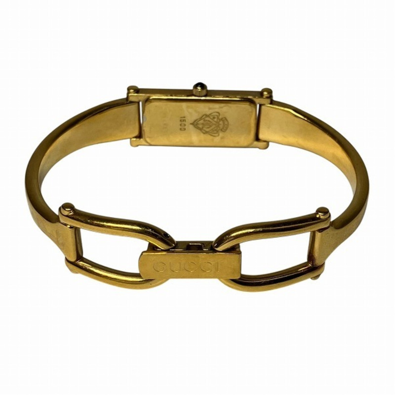 Gucci 1500 石英貝殼錶盤手鐲式女錶-5