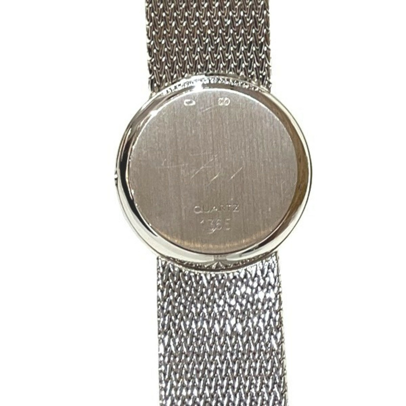 歐米茄石英機芯 1365 按壓式錶冠 18K 白金 4 鑽錶圈 女士腕錶-4