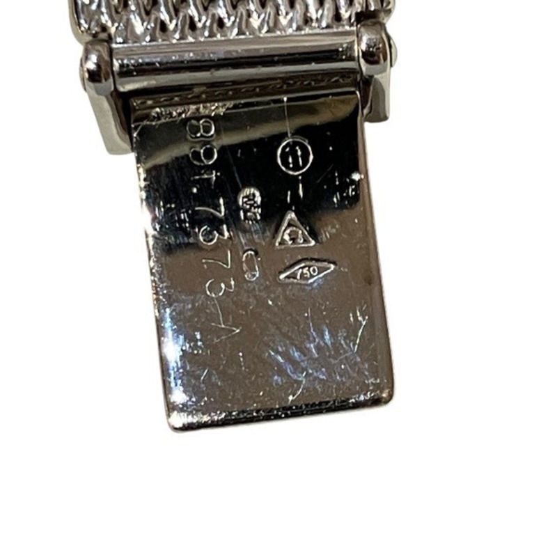 歐米茄石英機芯 1365 按壓式錶冠 18K 白金 4 鑽錶圈 女士腕錶-8