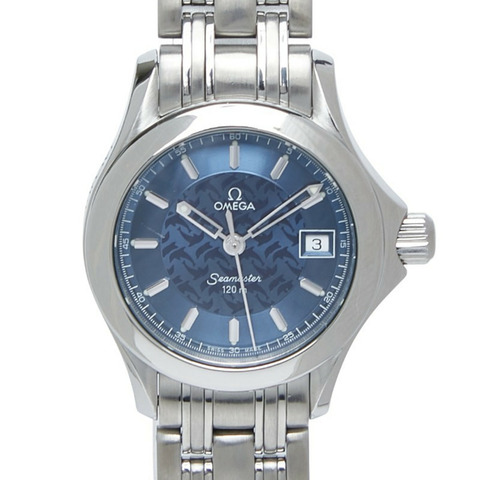 歐米茄海馬120 Jacques Mayol限量版石英腕錶，限量2000枚，海軍藍錶盤，不鏽鋼錶殼，女款