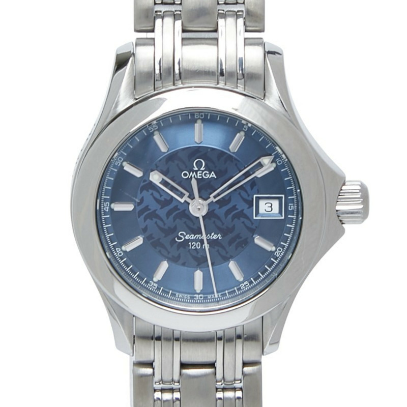 歐米茄海馬120 Jacques Mayol限量版石英腕錶,限量2000枚,海軍藍錶盤,不鏽鋼錶殼,女款-0