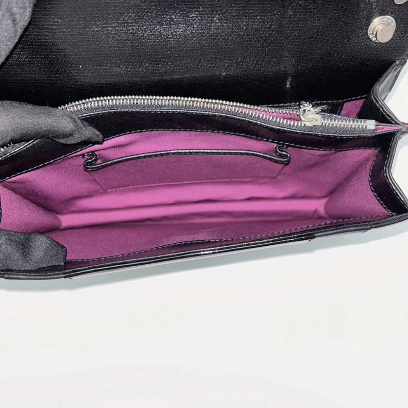 BVLGARI 中號黑色蛇頭風琴包 27*18*4 98新配件塵袋-4