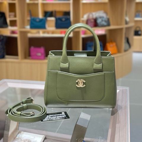 Chanel/香奈儿  mini executive 祖母绿银扣牛皮