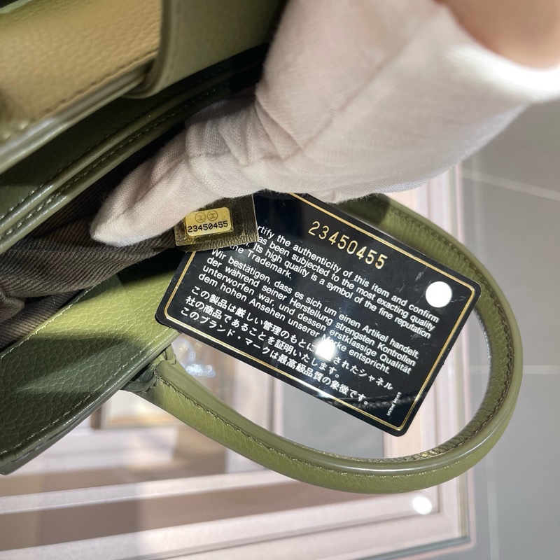 Chanel/香奈儿 mini executive 祖母绿银扣牛皮-6