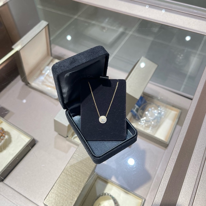 Tiffany蒂芙尼 Soleste系列18k金围镶钻 双圈太阳花项链-6