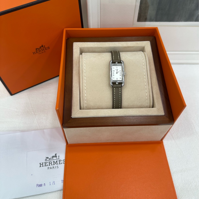 Hermes 愛馬仕女士腕錶女士手錶 Nantucket 腕錶大象灰錶帶-0