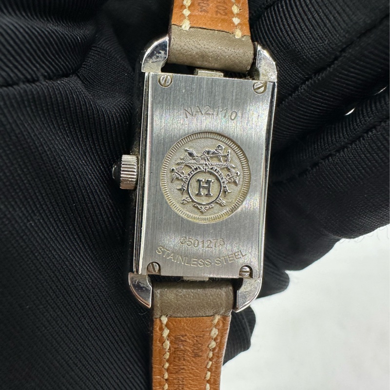 Hermes 愛馬仕女士腕錶女士手錶 Nantucket 腕錶大象灰錶帶-6