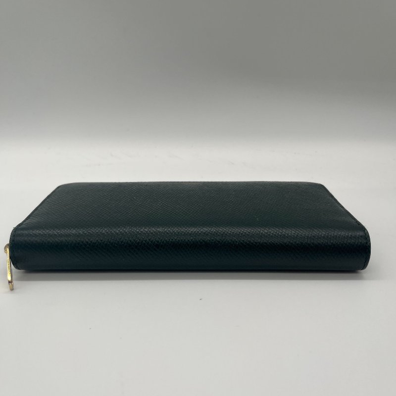 Celine 思琳 綠色 荔枝紋小牛皮 拉鍊 長夾-2