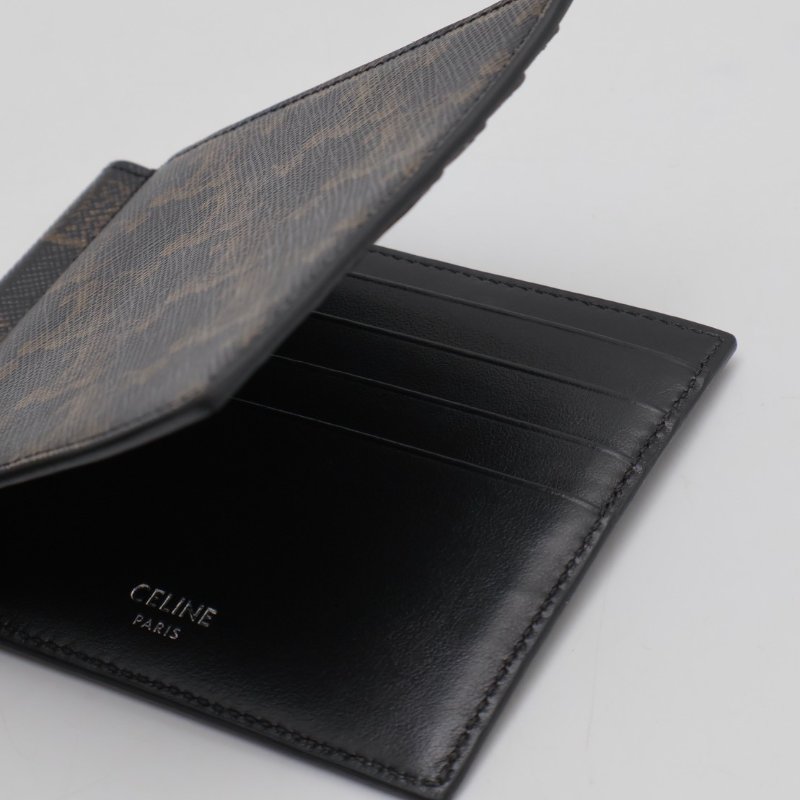 CELINE Triomphe凱旋帆布雙折皮夾-4