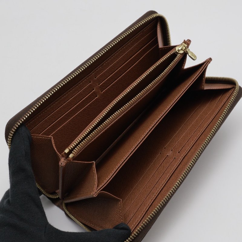 LOUIS VUITTON 經典老花拉鍊長夾 - 棕-2