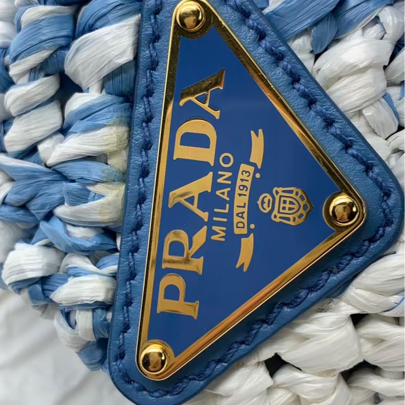 98新Prada 拉菲草托特包 單肩包 通勤包-8