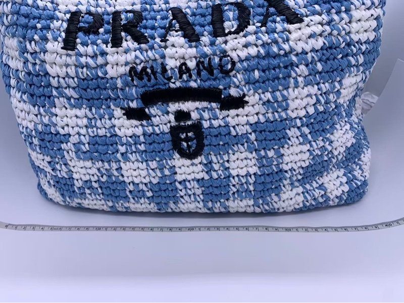 98新Prada 拉菲草托特包 單肩包 通勤包-17