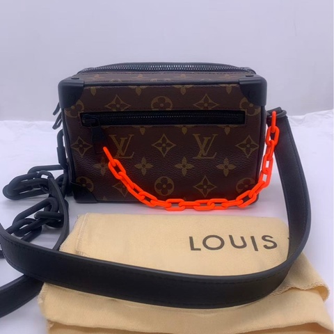 )LV路易威登棕色老花mini soft trunk軟盒子包，編碼款