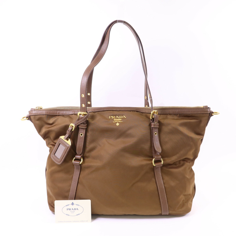 PRADA 尼龍Tote Bag金扣手挽袋-24